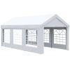 20x10 ft Large Party Tent Carport Outdoor Canopy Portable Garage with Removable Sidewalls Windows