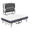 Large 75"x46" Wide Folding Bed for Tall People, Extra Long & Wide Rollaway Bed with 5" Memory Foam, Heavy-Duty 450lbs Capacity Guest Bed