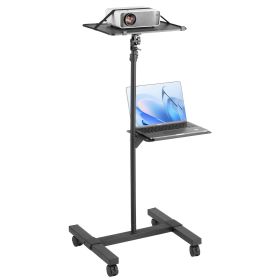 VEVOR Projector Stand with Wheels, Projector Floor Stand Adjustable Height from 22.8 to 57.3 in, Projector Mount with 2 Trays