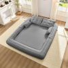 Human Dog Bed, Lazy Sofa Couch, 78.7" Multi-Functional Foldable Sofa Bed, 3-in-1 Teddy Fabric Foam-Filled Sleeper Sofa Bed for Living Room,Guest Bed