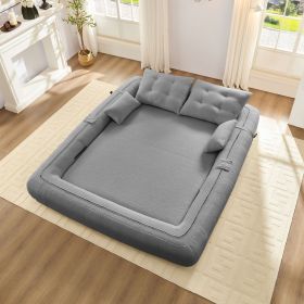 Human Dog Bed, Lazy Sofa Couch, 78.7" Multi-Functional Foldable Sofa Bed, 3-in-1 Teddy Fabric Foam-Filled Sleeper Sofa Bed for Living Room,Guest Bed