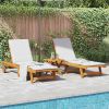 Sun Lounger Set of 2 Acacia Wood Solid Acacia Wood Standard