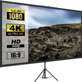 Portable Projector Screen with Stand, Outdoor Movie Screen, 70 Inch 16:9, Light-Weight, Mobile and Compact, Easy Setup and Carrying, Projection Screen