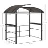 Outdoor Grill Gazebo 8x5 with Vented PC Roof Side Shelves Canopy Shelter