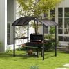Outdoor Grill Gazebo 8x5 with Vented PC Roof Side Shelves Canopy Shelter