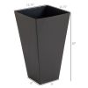 28ft Tall Plastic Planters, Set of 3, square Flower Pot, anti-crack, fade-resistant, Outdoor & Indoor, for lawns, patios, Brown