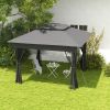 Outdoor Patio Pop Up Canopy Gazebo Shelter with Zipper Netting, Carry Bag, 10.7'x10.7'x8.9', Dark Gray