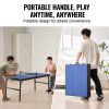 VEVOR Ping Pong Table, Mid-Size Table Tennis Game, Indoor MDF Table Tennis Table, Foldable Portable Complete Ping Pong Table Set with Net, 2 Paddles