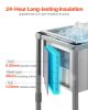 VEVOR Rolling Ice Chest Cooler Cart, 22"L x 16"W x 38"H Stainless Steel Cooling Bin on Wheels, 32.8 Quart Outdoor Stand Up Cooler Trolley with Shelf