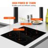VEVOR Electric Cooktop, 4 Burners, 30'' Induction Stove Top, Built-in Magnetic Cooktop 7500W, 9 Heating Level Multifunctional Burner