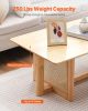 VEVOR Rattan Coffee Table, Rectangle Rattan Woven Wood Coffee Table with Rubber Wood Top