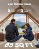 VEVOR Inflatable Tents for Camping, 3-5 Person Easy Setup Blow up Tent with Hand Pump, 300D Oxford 4 Season Glamping Tent with Canopy, Stove Jack