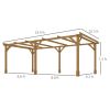 20' x 10' Wood Pergola, Outdoor Gazebo Grape Trellis with Stable Structure for Climbing Plant Support, Dark Brown