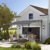 10' x 10' Outdoor Pergola Gazebo, Garden Sun Shade Shelter with Metal Frame for Porch, Patio, Deck, Backyard, Gray