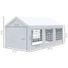 20x10 ft Large Party Tent Carport Outdoor Canopy Portable Garage with Removable Sidewalls Windows