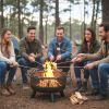 24 Inch Wood Burning Fire Pit with Mesh Screen for Outdoor