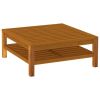 Garden Lounge Set Cream Solid acacia wood, fabric (100% polyester)