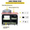VEVOR Aluminum Portable Camping Kitchen Detachable Windscreen Storage Organizer & Carrying Bag, Outdoor Grill Station for Picnic BBQ & Backyards