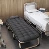 Heavy duty folding bed, camping bed with flip-up mattress (mattress included), portable guest bed, suitable for teenagers, adults, travel, garden