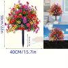 2pcs UV-Resistant Artificial Flower Stems with Violet Roses, Eucalyptus Leaves & Daisies - Realistic Fake Plants Suitable for Outdoor/Indoor, Gardens