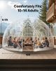 VEVOR Garden Dome Igloo, 15 x 9.5 ft Outdoor Clear Bubble Tent for 10-14 Person, Weatherproof Geodesic Dome Greenhouse with Window