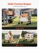 Foldable Wagon Cart Converts to Bench 550lb Load & 220L Utility Wagon for Camp