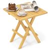 Teak Wood Square Coffee Table with X-shaped Legs and Slatted Tabletop