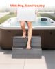 Hot Tub Steps, 2-Step Spa Outdoor Stairs, Heavy Duty 25 inch Wide HIPS Above-Ground/Inflatable Pool Ladder with 600 lbs Weight Capacity