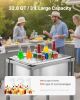 VEVOR Rolling Ice Chest Cooler Cart, 22"L x 16"W x 38"H Stainless Steel Cooling Bin on Wheels, 32.8 Quart Outdoor Stand Up Cooler Trolley with Shelf