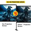 VEVOR Outdoor Movie Screen with Stand, 90" Portable Movie Screen, 16:9 HD Wide Angle Outdoor Projector Screen, Front & Rear Projection