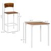 Modern 3 Piece Dining Set, Dining Room Set with Wood Grain Effect, 2 Chairs, and Smooth Surface, Small Dining Table for 2, Brown/White