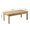 Outdoor Wood Coffee Table, 44" Farmhouse Side Table for Patio