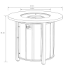 30" Propane Gas Fire Pit Table, 50000 BTU Round Steel Fire Pit with Wood Grain Ceramic Tabletop for Outside Patio Deck Garden Backyard- Black
