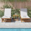 Sun Lounger Set of 2 Acacia Wood Solid Acacia Wood Standard