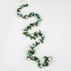 1pc 98.43inch/8.2ft Rose Artificial Flowers; Artificial Flower Christmas Garland; Fake Rose Vine For Wedding Home Room Decoration Spring Autumn Garden (quantity: 1pc, Color: Blue)