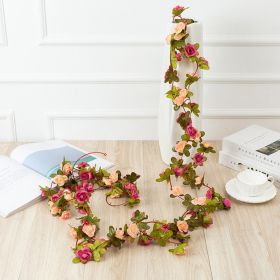 1pc 98.43inch/8.2ft Rose Artificial Flowers; Artificial Flower Christmas Garland; Fake Rose Vine For Wedding Home Room Decoration Spring Autumn Garden (quantity: 1pc, Color: Purple Red)