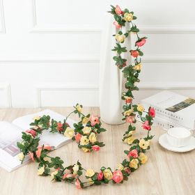 1pc 98.43inch/8.2ft Rose Artificial Flowers; Artificial Flower Christmas Garland; Fake Rose Vine For Wedding Home Room Decoration Spring Autumn Garden (quantity: 1pc, Color: Champagne)