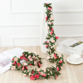 1pc 98.43inch/8.2ft Rose Artificial Flowers; Artificial Flower Christmas Garland; Fake Rose Vine For Wedding Home Room Decoration Spring Autumn Garden (quantity: 1pc, Color: Rose Pink)