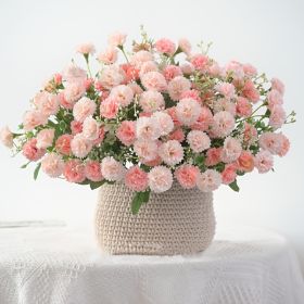 2 pcs Artificial Flowers; Fake Hydrangeas; Wedding Routes Silk Flowers Vase For Home Furnishings Hotel Decorations Valentine's Day Gifts Mother's Day (quantity: 2 pcs 40heads, Color: Orange)