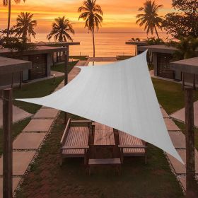 Artpuch Custom Size Light Gray Sun Shade Sail Triangle Canopy 185 GSM Durable Fabric UV Block Awning for Outdoor Patio Garden Backyard (Customized Ava (Color: Light Gray, size: 11'X27')