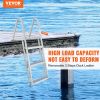 VEVOR Dock Ladder, Removable Steps, 350 lbs Load Capacity, Aluminum Alloy Pontoon Boat Ladder with 4'' Wide Step & Nonslip Rubber Mat
